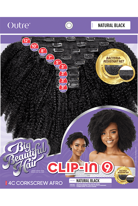 Outre clip in 9 pcs 4C Corkscrew afro 10 Outre clip in 9 pcs 4C Corkscrew afro 10