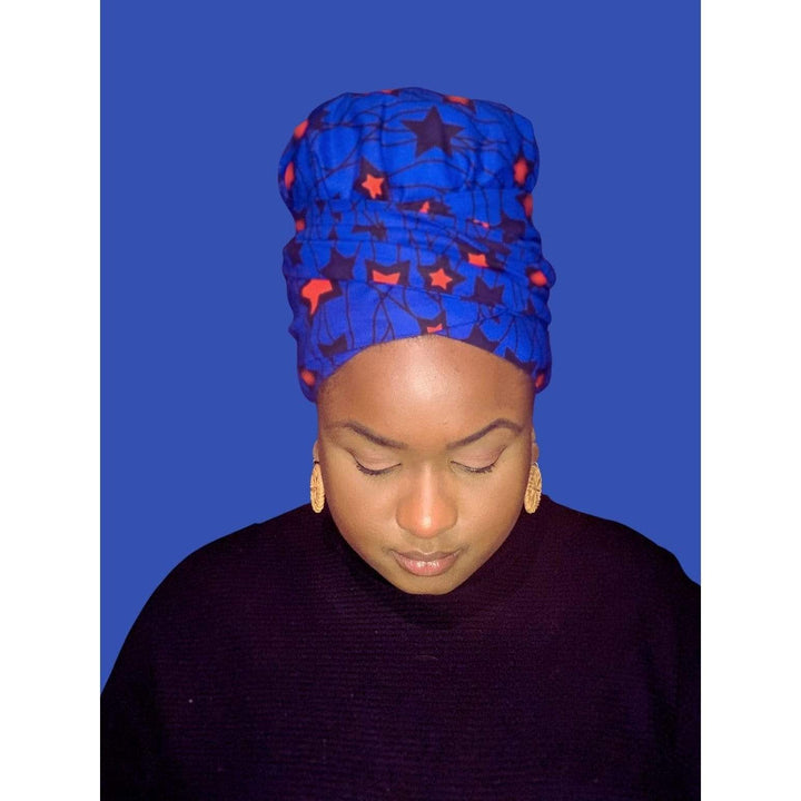 Blue Satin Head Wraps Vintage Satin Hair Scarf For Women, Blue